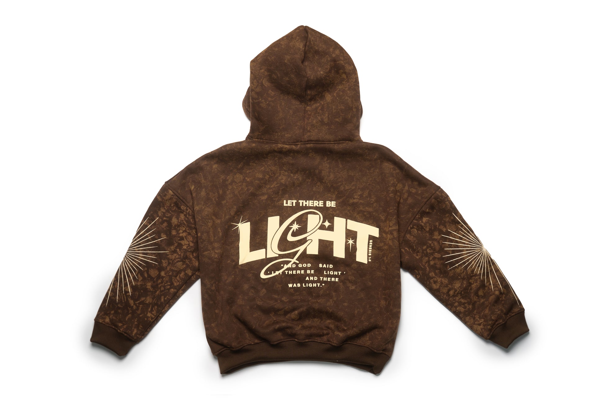 GENESIS LIGHT Boxy Cropped Unisex Hoodie – Acid Wash Brown