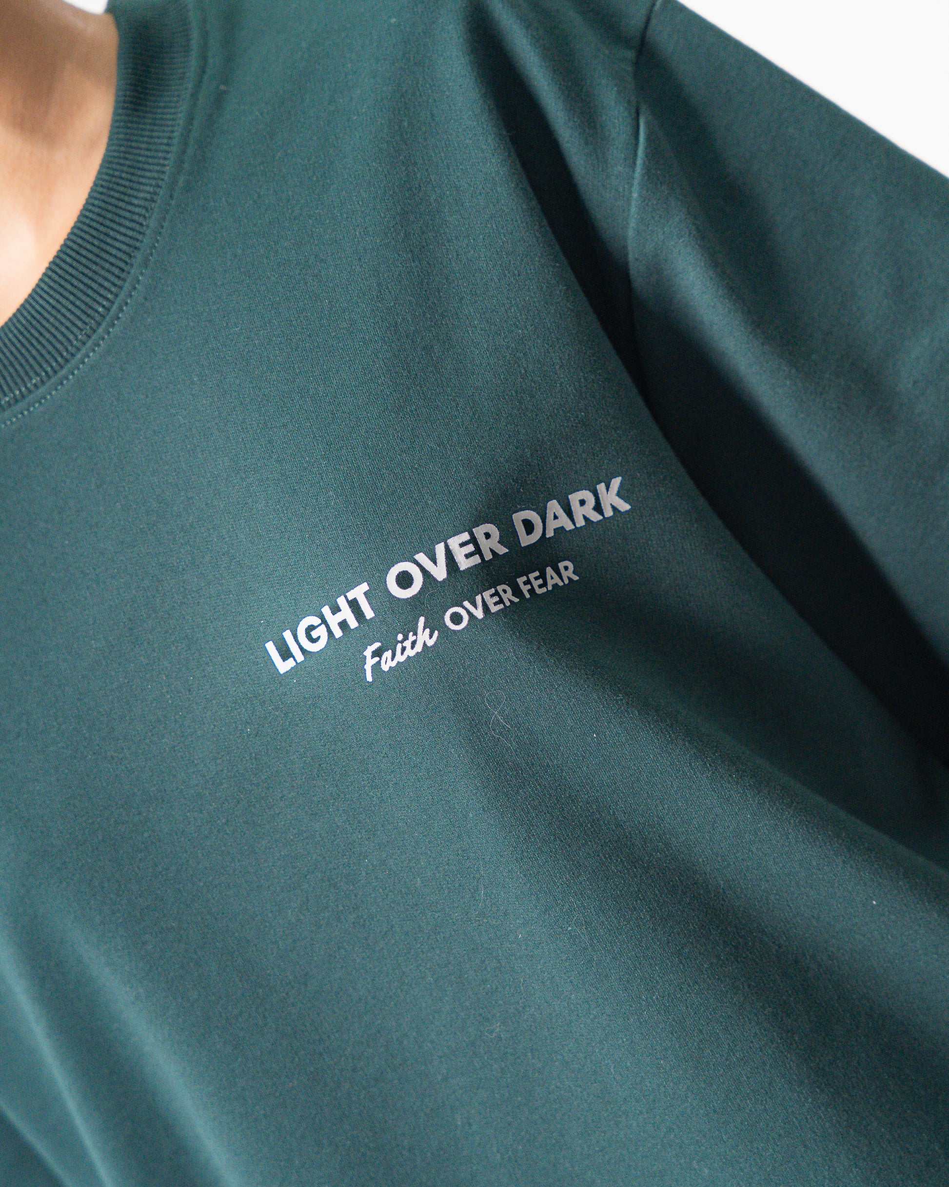 LIGHT OVER DARK Oversized Unisex Tee – Green