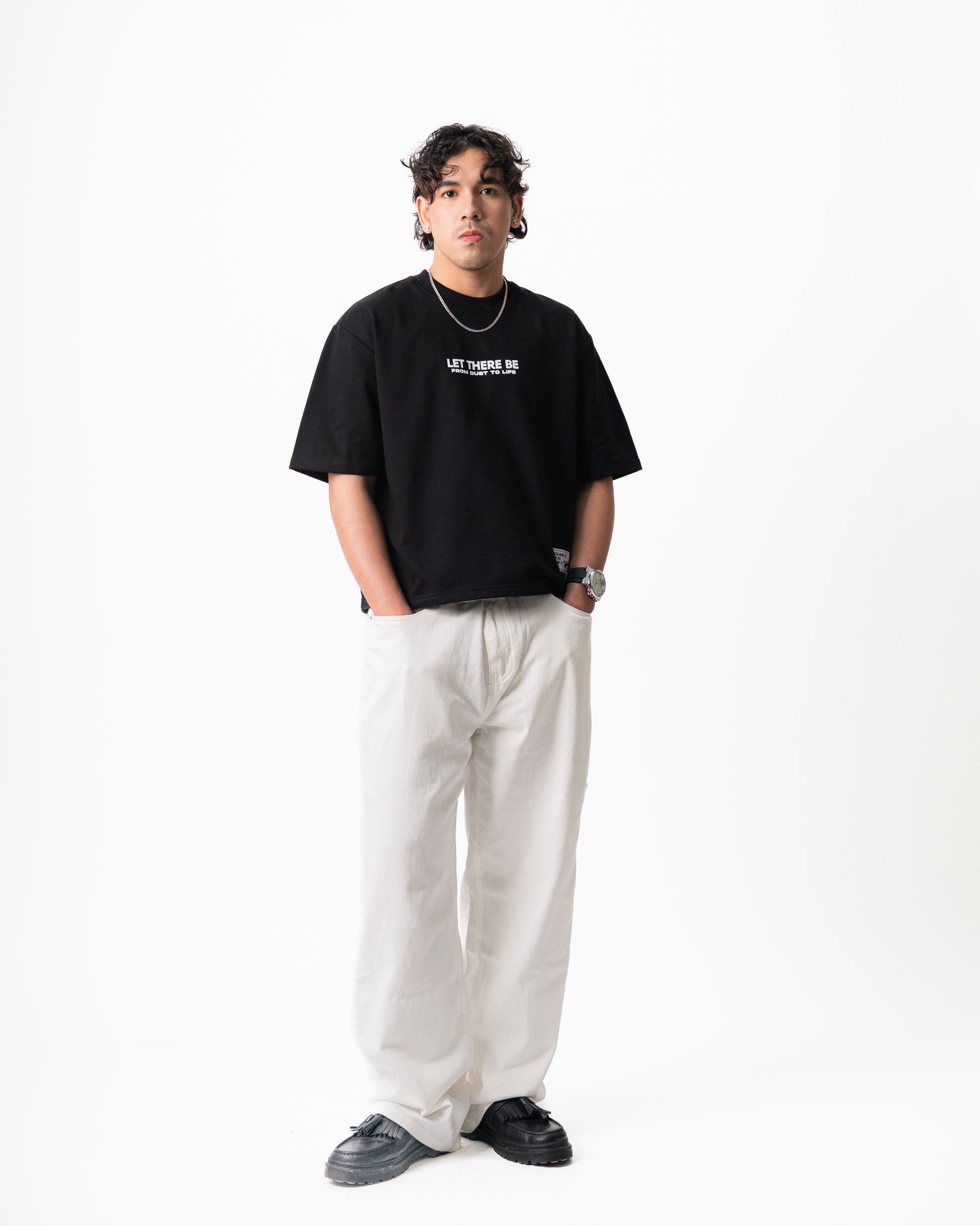 NOW IN LIGHT Oversized Unisex Tee – Black