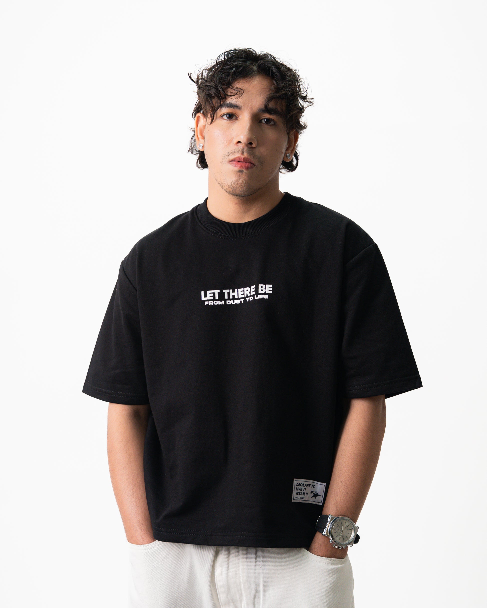 NOW IN LIGHT Oversized Unisex Tee – Black