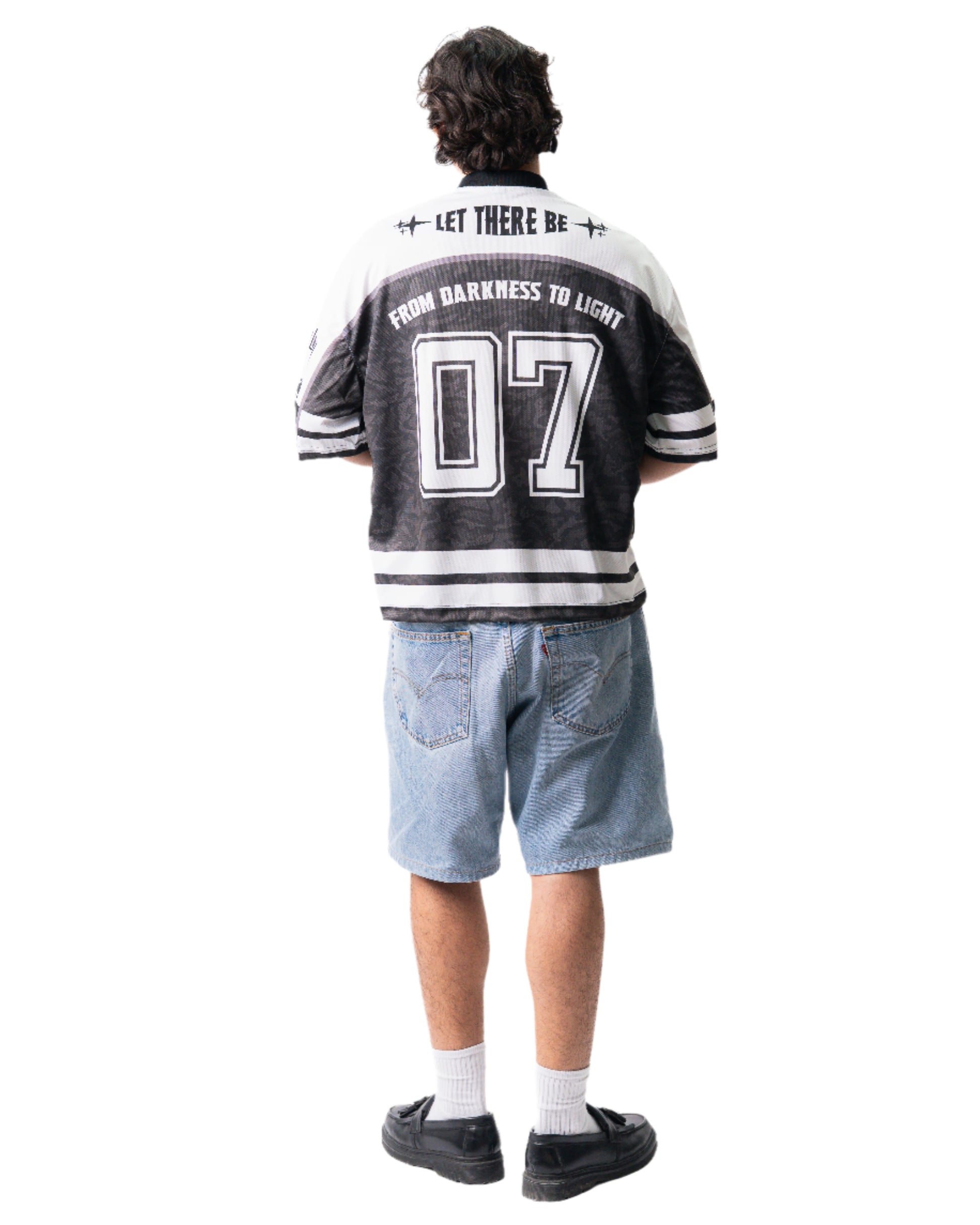 GOD'S LIGHT Football Black & White Unisex Jersey