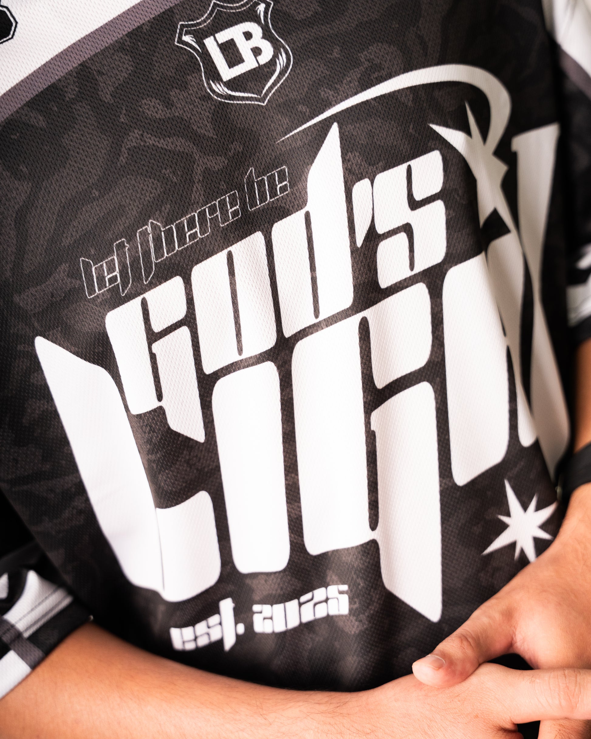 GOD'S LIGHT Football Black & White Unisex Jersey