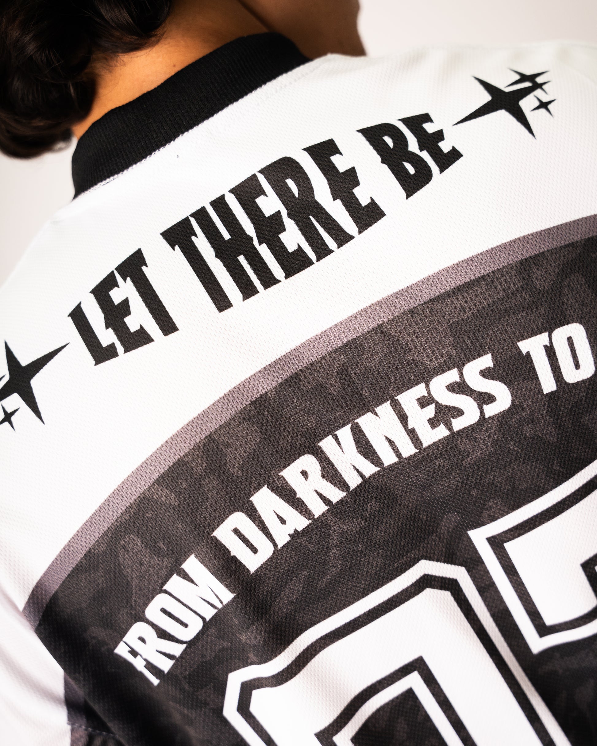 GOD'S LIGHT Football Black & White Unisex Jersey