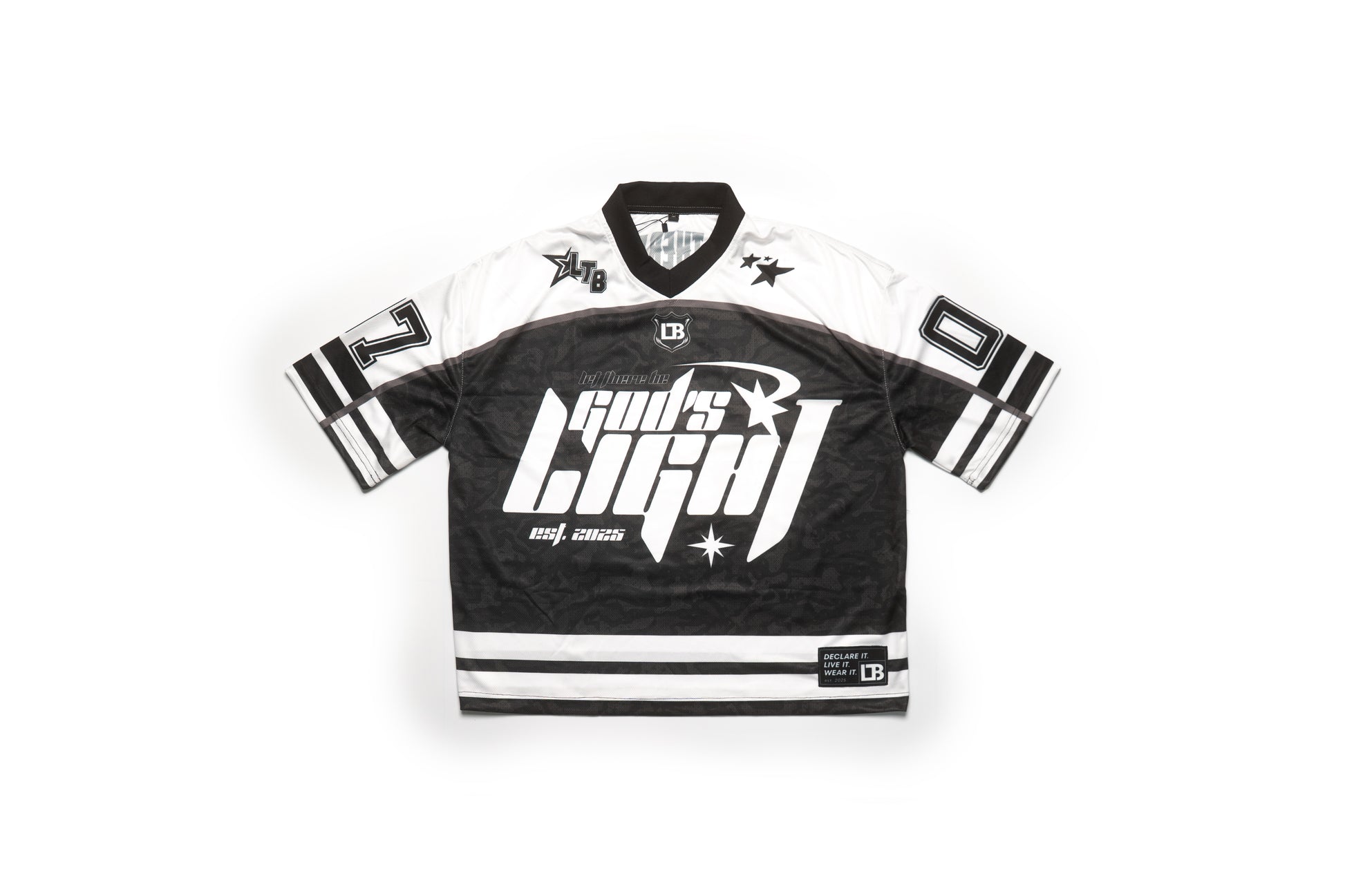GOD'S LIGHT Football Black & White Unisex Jersey