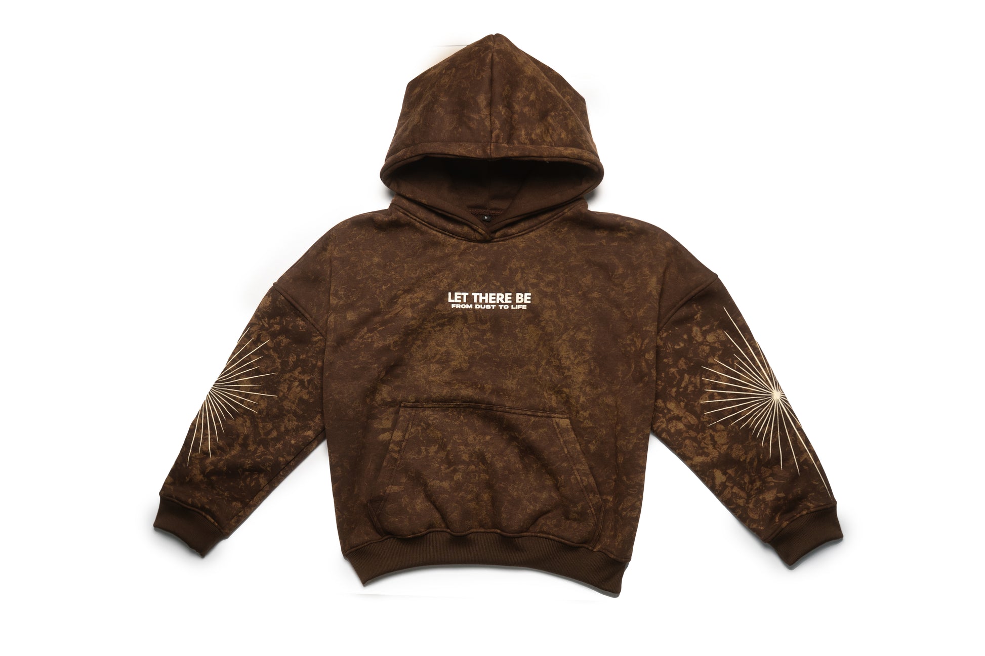 GENESIS LIGHT Boxy Cropped Unisex Hoodie – Acid Wash Brown