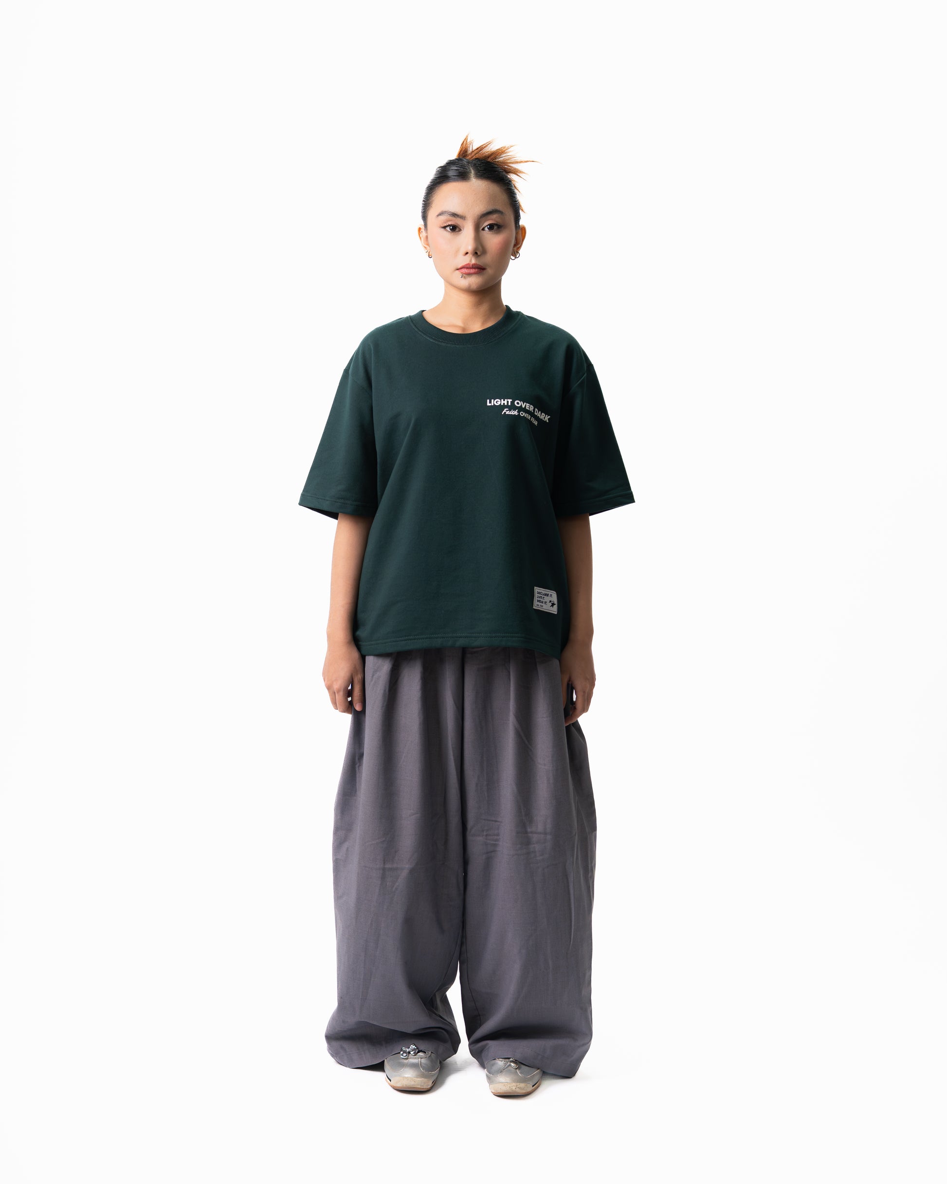 LIGHT OVER DARK Oversized Unisex Tee – Green